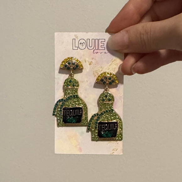 louie love Jewelry - Green and Yellow Tequila Earrings